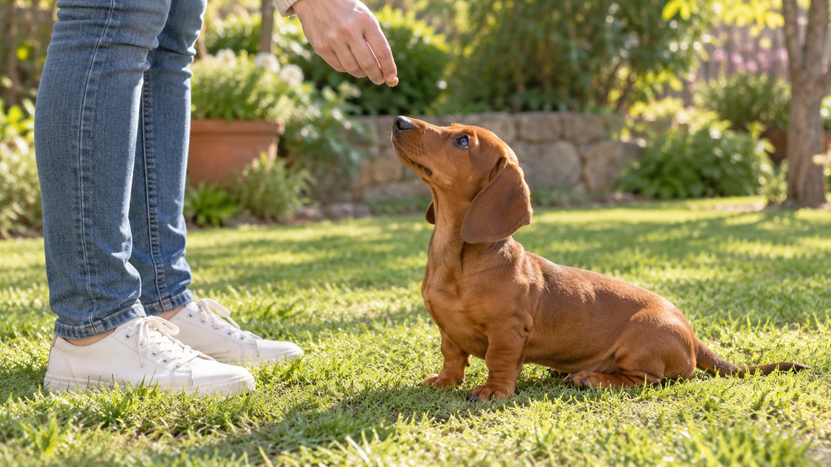 Dakhund Sosis Köpek yavru köpek — komut ve eğitim