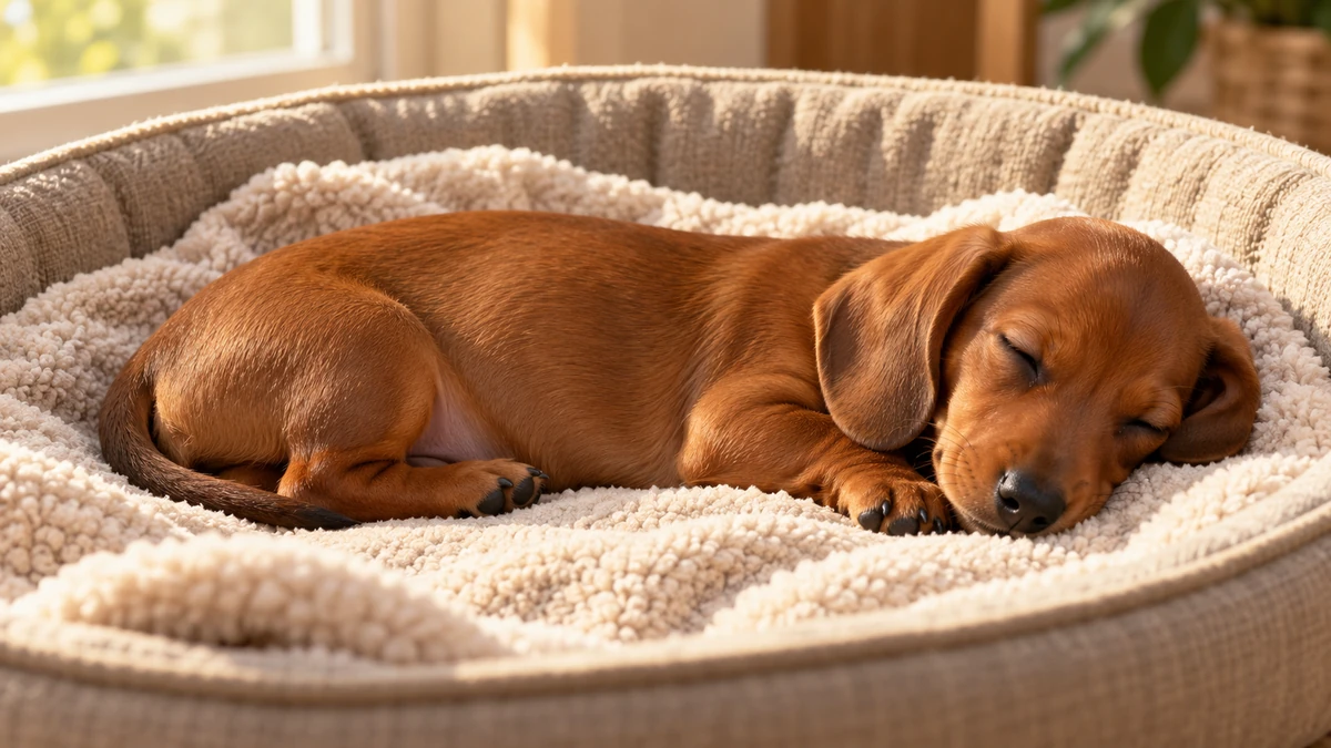 Dakhund Sosis Köpek ilan — uyuyan Dakhund Sosis yavru ilan fotoğrafı